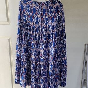 MAXI Studio Floral Blue Maxi Skirt Size S